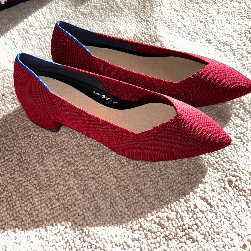 Love Red Pointed Toe Low Heel Pumps